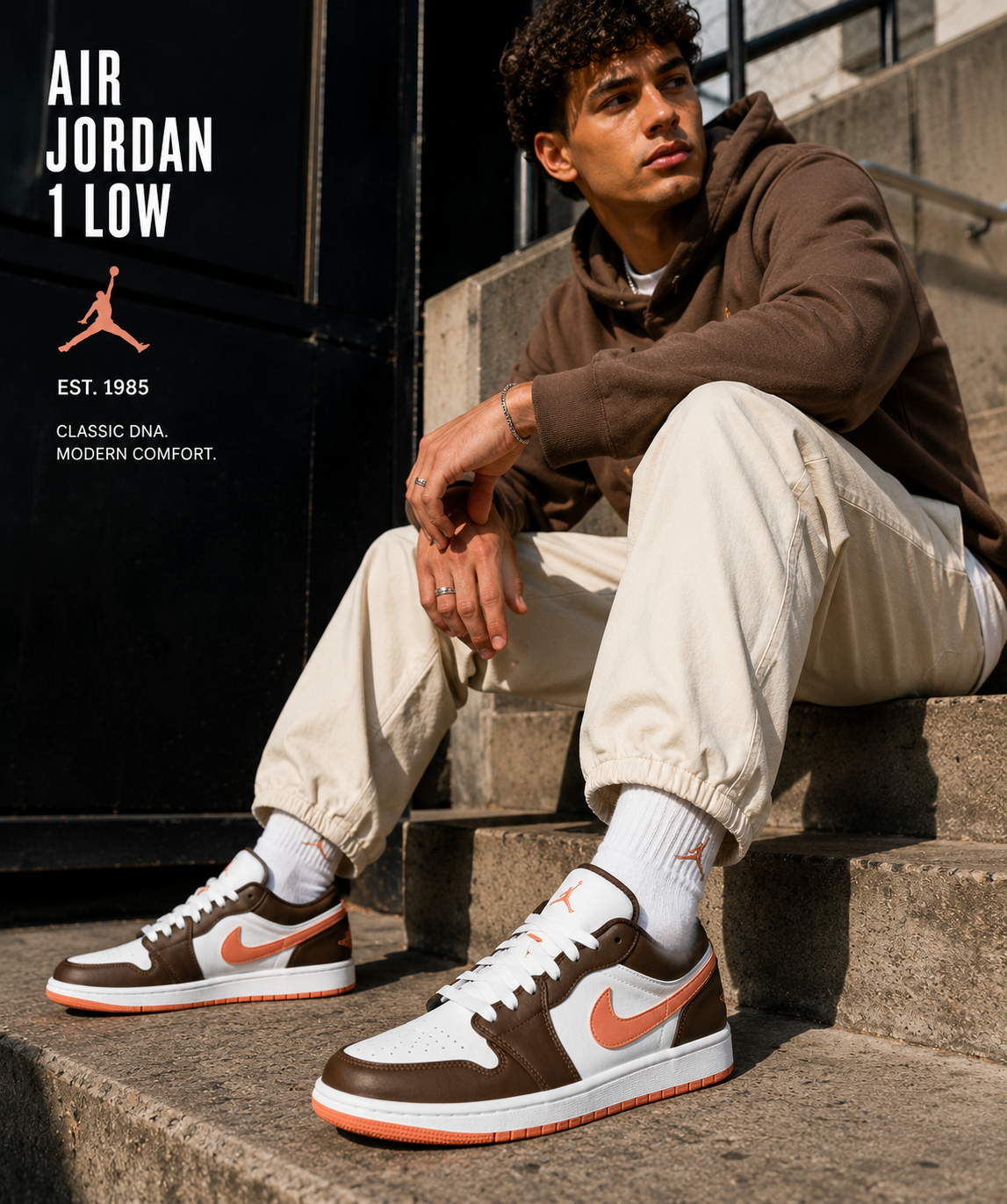 Air Jordan 1 Low White Baroque Brown